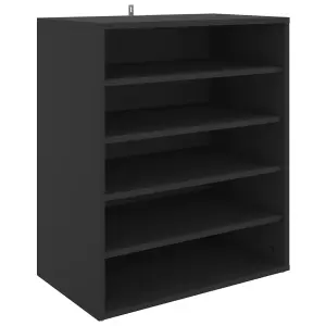 Berkfield Shoe Cabinet Black 60x35x70 cm Engineered Wood