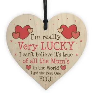 FUNNY Mothers Day Birthday Gift For Mum Wood Heart Gift From Daughter Son Keepsake