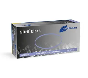 Nitrile Gloves Black Heavy Duty Powder-Free Disposable Box Of 100 - Large