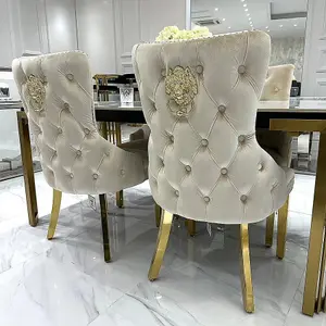 Sorrento  Dining Table + 4 Victoria Lion Knocker Dining Chairs