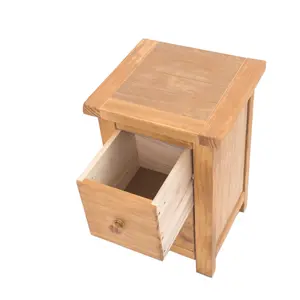 Lugo 2 Drawer Petite Bedside Table Wood Knob