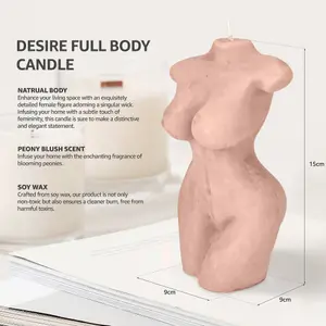 Peony Blush Desire Full Body Female Figure Candle