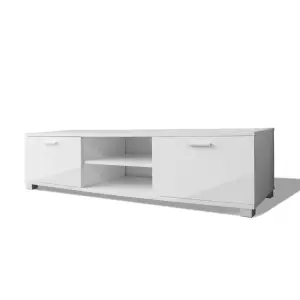 Berkfield TV Cabinet High-Gloss White 140x40.3x34.7 cm