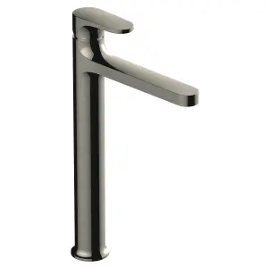 RAK Portofino Tall Brushed Nickel Modern Basin Tap Solid Brass