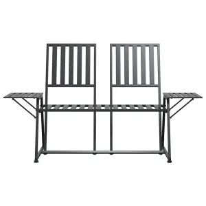 Berkfield 2-Seater Garden Bench 165 cm Black Steel