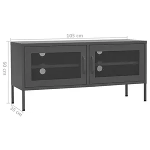 Berkfield TV Cabinet Anthracite 105x35x50 cm Steel