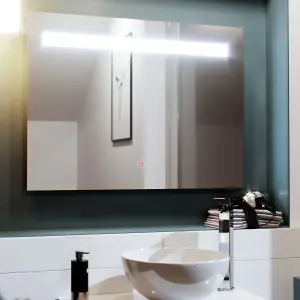 Nes Home 800x600mm LED Bathroom Mirror with Anti-fog Function, Touch Sensor Switch, Cool White Lighting Vertical & Horizontal