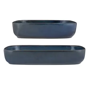 Mason Cash Reactive Blue Rectangular Baking Dishes (set of 2) (Set of 2)