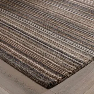 Melrose Mubai Stripe Wool Made Natural Area Rug 080/150cm