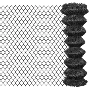 Berkfield Chain Link Fence Steel 15x1.25 m Grey