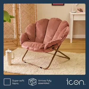 icon Toro Velvet Accent Chair Pink Folding Chair