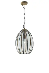 Luminosa Chester Dome Ceiling Pendant, Brass, E27