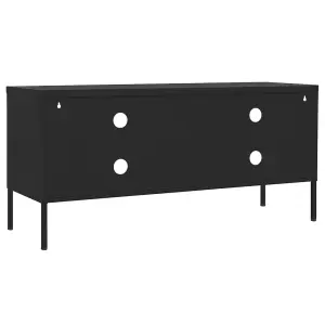 Berkfield TV Cabinet Black 105x35x50 cm Steel