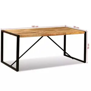 Robert Dining Table Light Brown / 76cm H x 90cm W x 180cm L