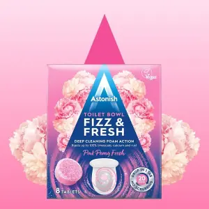 Astonish Toilet Bowl Fizz & Fresh Tabs Pink Peony Fresh, 8 Tablets