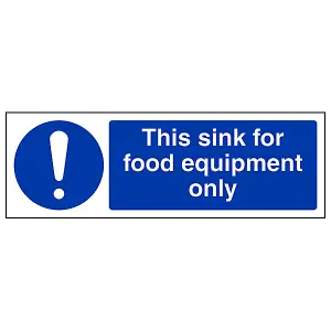 Sink For Food Equipment Catering Sign - Rigid Plastic - 300x100mm (x3)