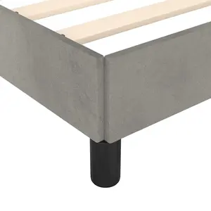 Berkfield Bed Frame Light Grey 135x190 cm 4FT6 Double Velvet