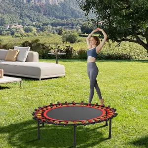 40 Inch Black Red Round Garden Trampoline Fitness Trampoline for Kids and Adults