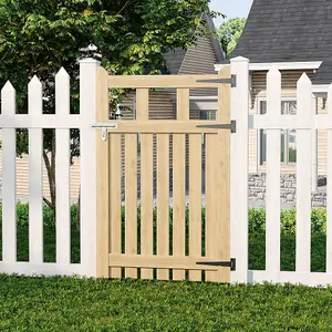 Garden Gate Wooden Fence Door with Door Latch for Home Yard 76cmW x 120cmH