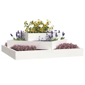 Berkfield Planter White 83x83x27 cm Solid Wood Pine