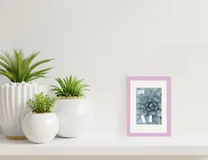 A4 Lilac Picture Frame With Mount for A5 (14.8 x 21cm - 5.8 x 8.3in) Poster, Photo, Artwork, or Print.