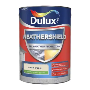 Dulux Weathershield Smooth Masonry Paint 5L Classic Cream