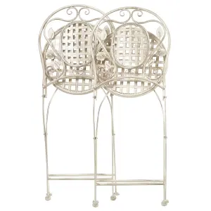 Set of 2 Garden Chairs BIVIO Metal Off-White