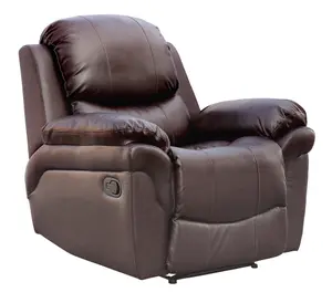 Madison Bonded Leather Recliner Armchair Sofa Home Lounge Chair Reclining Gaming (Brown)