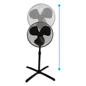 Igenix DF1655BL Pedestal Fan, 16 Inch, 40 W, Oscillating, 3 Speeds, Black