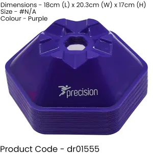 50 PACK 200mm Hex Saucer Cone Marker Set - PURPLE Flexible Pitch Court Training