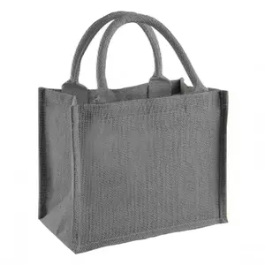 Westford Mill Jute Mini Gift Bag (6 Litres) (Pack Of 2) Graphite Grey/Graphite Grey (One Size)