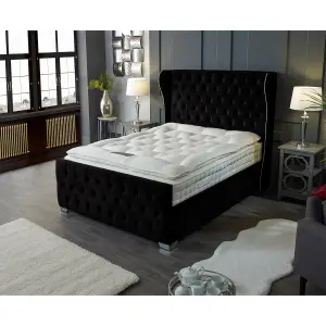 Colleen Plush Velvet Black Bed Frame