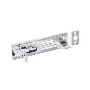 Securit Chrome Door Bolt Silver (75mm)