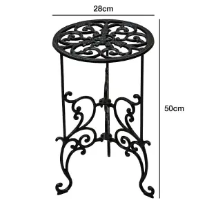 Woodside 1 Tier Heavy Duty Cast Iron Potted Plant Stand