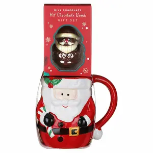 Hot Chocolate Bomb with Mug Christmas Gift Set Holiday Santa Claus Santa Drink