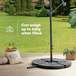 SAND OR WATER FILLED PARASOL BASE - BLACK