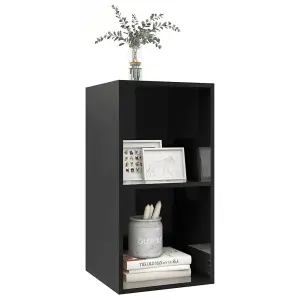 Berkfield Wall-mounted TV Cabinet High Gloss Black 37x37x72 cm Engineered Wood