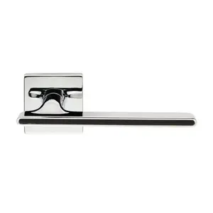 Zara Latch Door Handle (Set of 2) Polished Chrome/Black