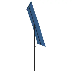 Berkfield Outdoor Parasol with Aluminium Pole 2x1.5 m Azure Blue