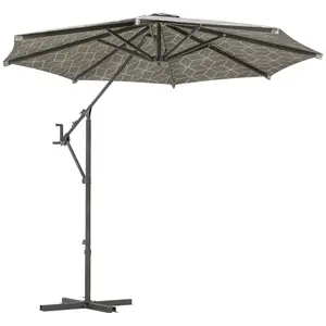 Outsunny 2-in-1 Cantilever Parasol and Market Parasol with Rotation