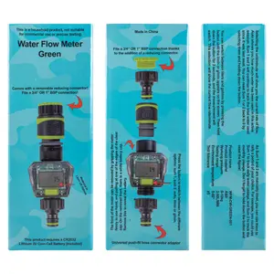 garden tap water flow meter,measure up to 1000l,universal hose connections