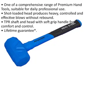 2.8lb Heavy-Duty Shot-Loaded Dead Blow Hammer with Soft Grip Handle