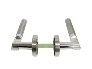 Electra Door Handles Latch Lever on Rose Duo - Chrome Satin 140mm