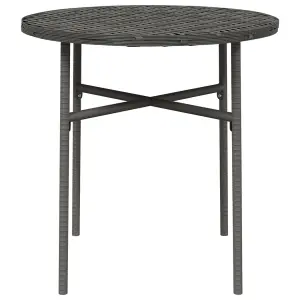 Berkfield Tea Table Grey 45 cm Poly Rattan