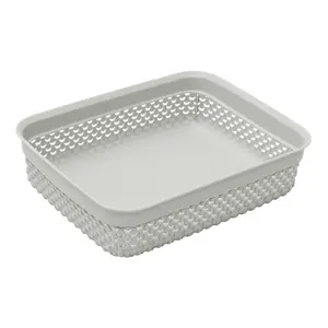 JVL Droplette Design Plastic Storage Basket, One Size, Grey