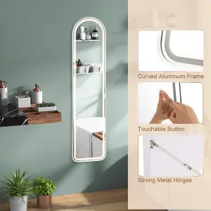 Costway Arch Full Length Mirror 3 Color Lighting Aluminum Frame Mirror Standing/Wall Mounted