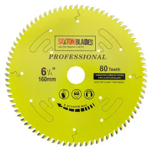 Saxton TCT16080TPRO Professional Range TCT Circular Blade 160mm x 80Teeth x 20mm Bore & 16mm Ring