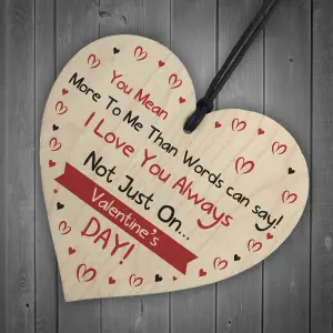 Red Ocean Novelty Valentines Day Gifts For Boyfriend Girlfriend Husband Hanging Wood Heart