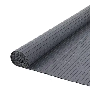 True Products Artificial Bamboo 20mm PVC Slat Screening Fencing Roll - Double Sided - 1.8m x 4m - Grey