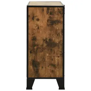 Berkfield Storage Cabinet Rustic Brown 72x36x82 cm Metal and MDF